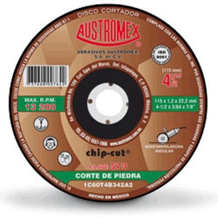 DISCO ABRASIVO 41/2"X3/64"X7/8" CHIPCUT PIDRA