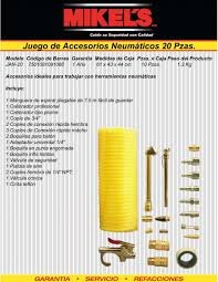 JUEGO ACCESORIOS NEUMATICOS 20 PZ