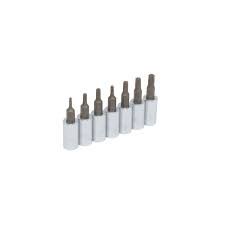 Juego de 7 dados punta Torx® 1/4" en riel