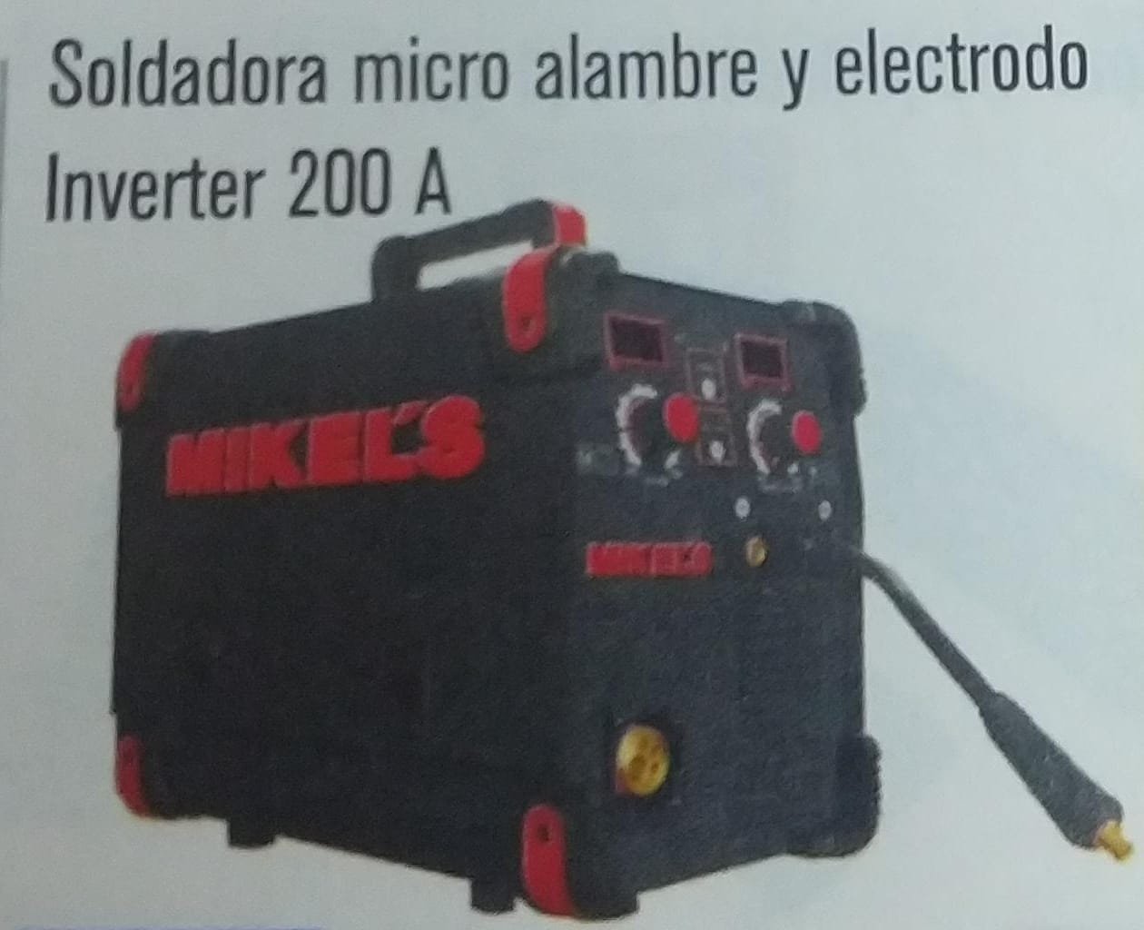 SOLDADORA ALAMBRE Y ELECTRODO INVERTER 200 A